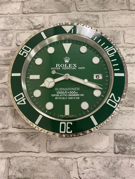 rolex submariner wall clock green|genuine rolex wall clock.